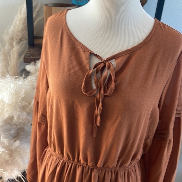 Rusttydustty Lantern Sleeve Flippy Hem Dress size large * - Picture 8 of 16